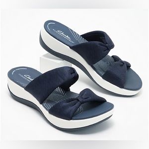 Clarks Cloudsteppers Jersey Slide Sandals - Arla Coast casual comfy classic